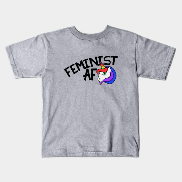 Feminist AF Kids T-Shirt by bubbsnugg